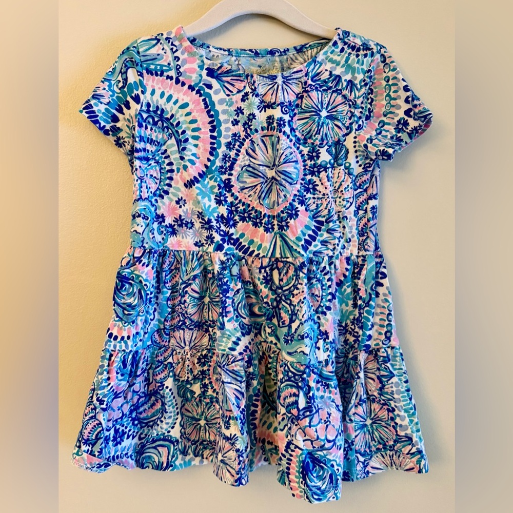 Lilly Pulitzer Girls Tiered Dress – Size XS (2–3)